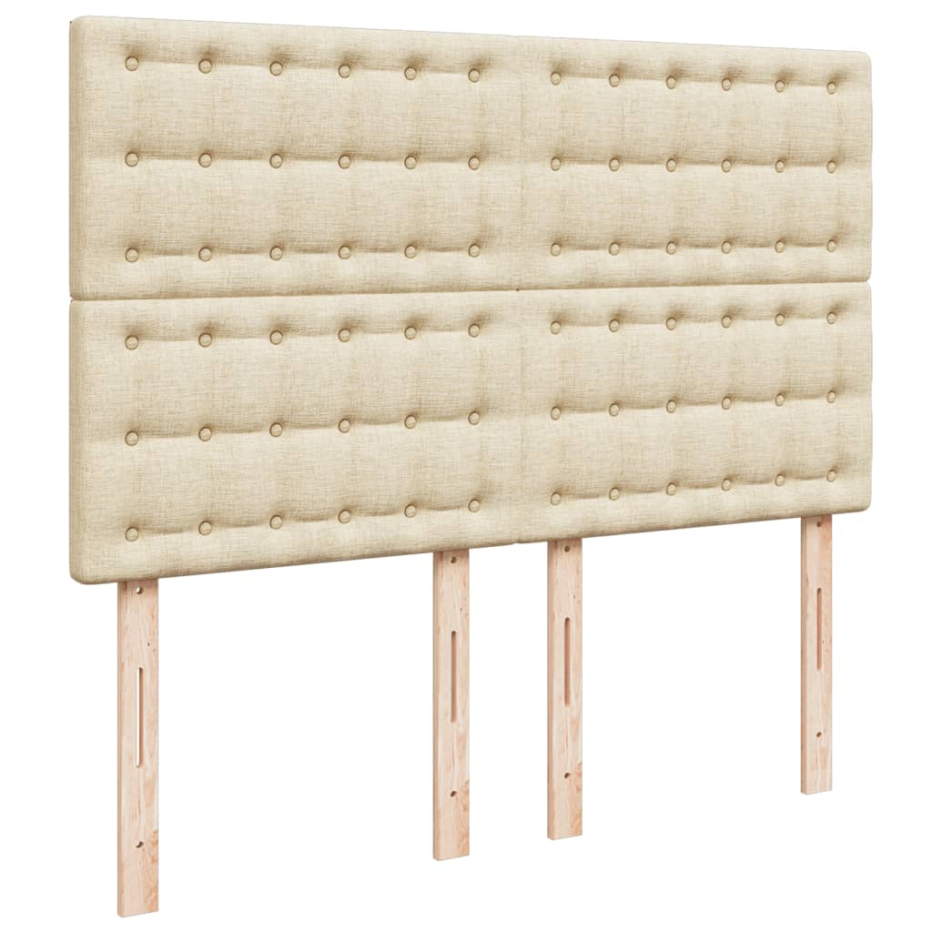 Boxspring met matras stof crèmekleurig 160x200 cm – afbeelding 9