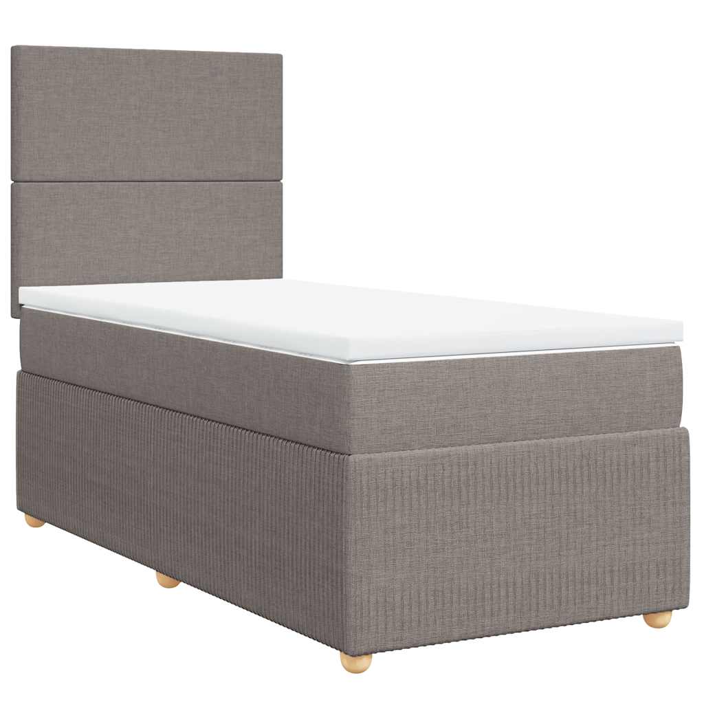 Boxspring met matras stof taupe 80x200 cm – afbeelding 3