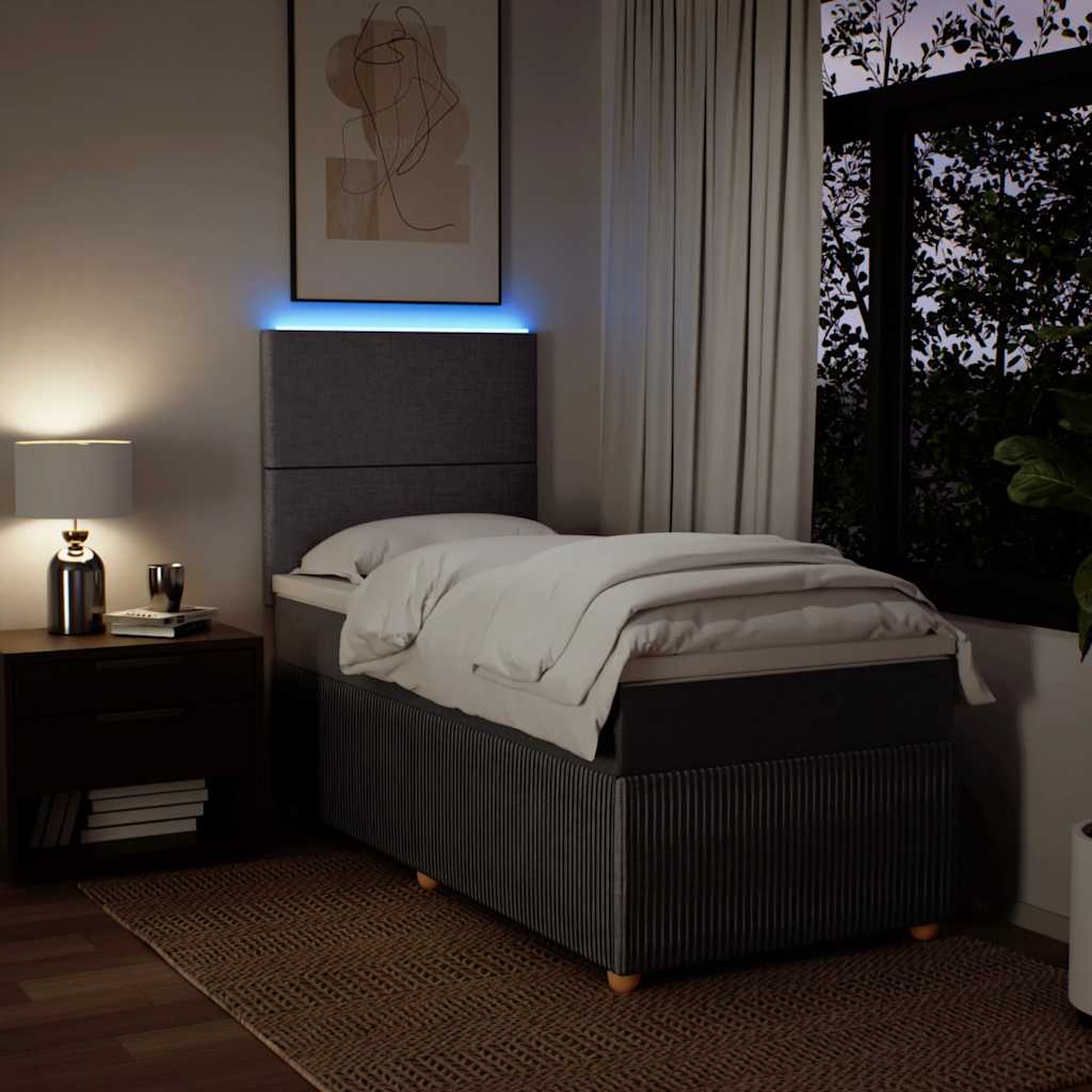 Boxspring met matras stof taupe 80x200 cm – afbeelding 4
