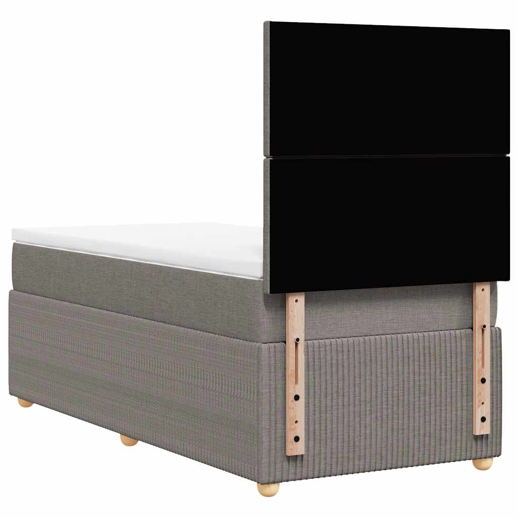 Boxspring met matras stof taupe 80x200 cm – afbeelding 8