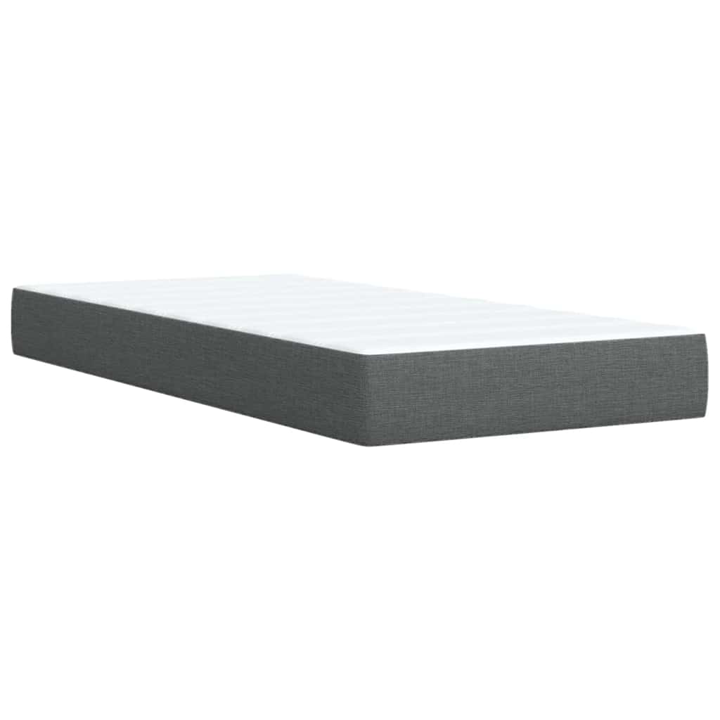Boxspring met matras stof donkergrijs 90x200 cm – afbeelding 11