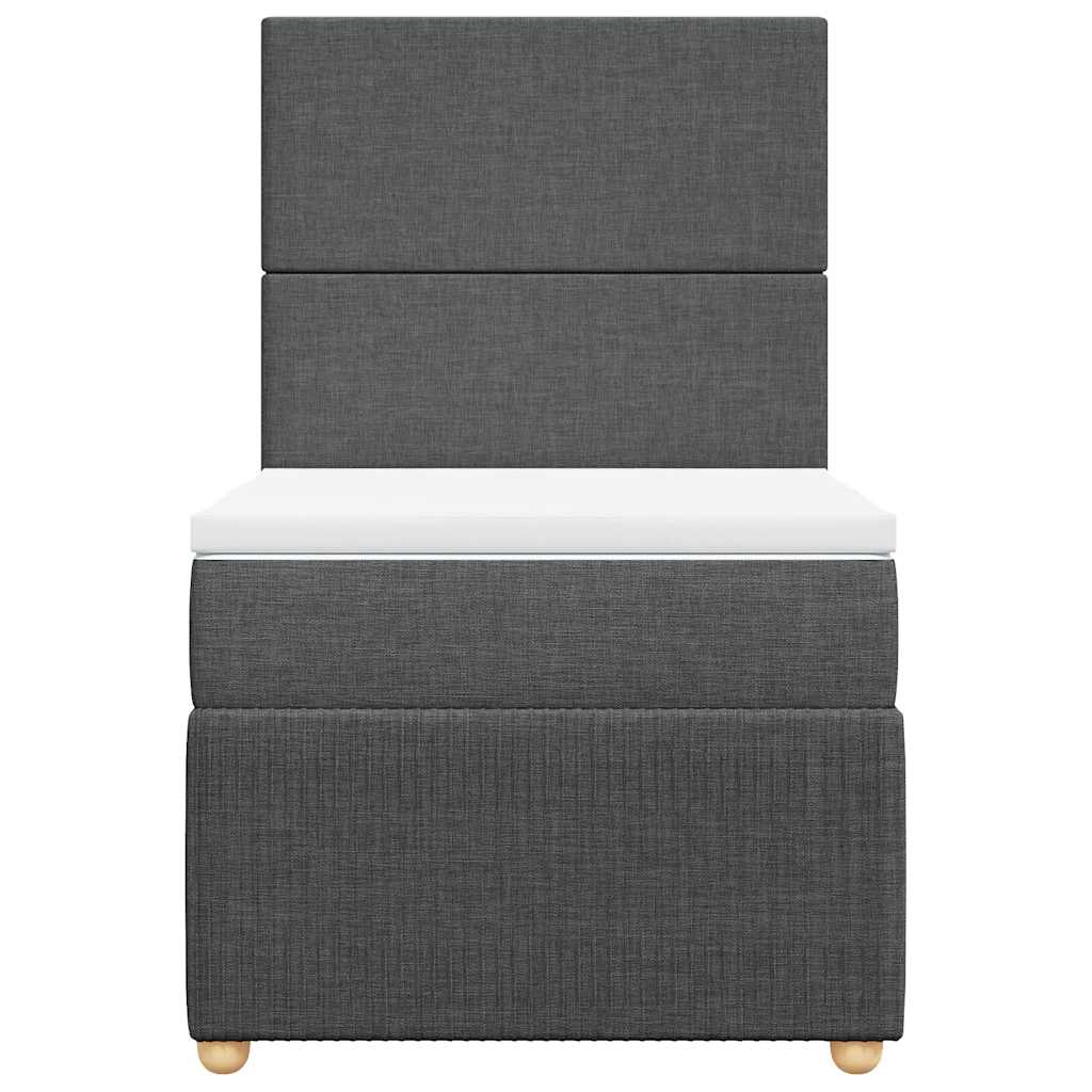 Boxspring met matras stof donkergrijs 90x200 cm – afbeelding 6