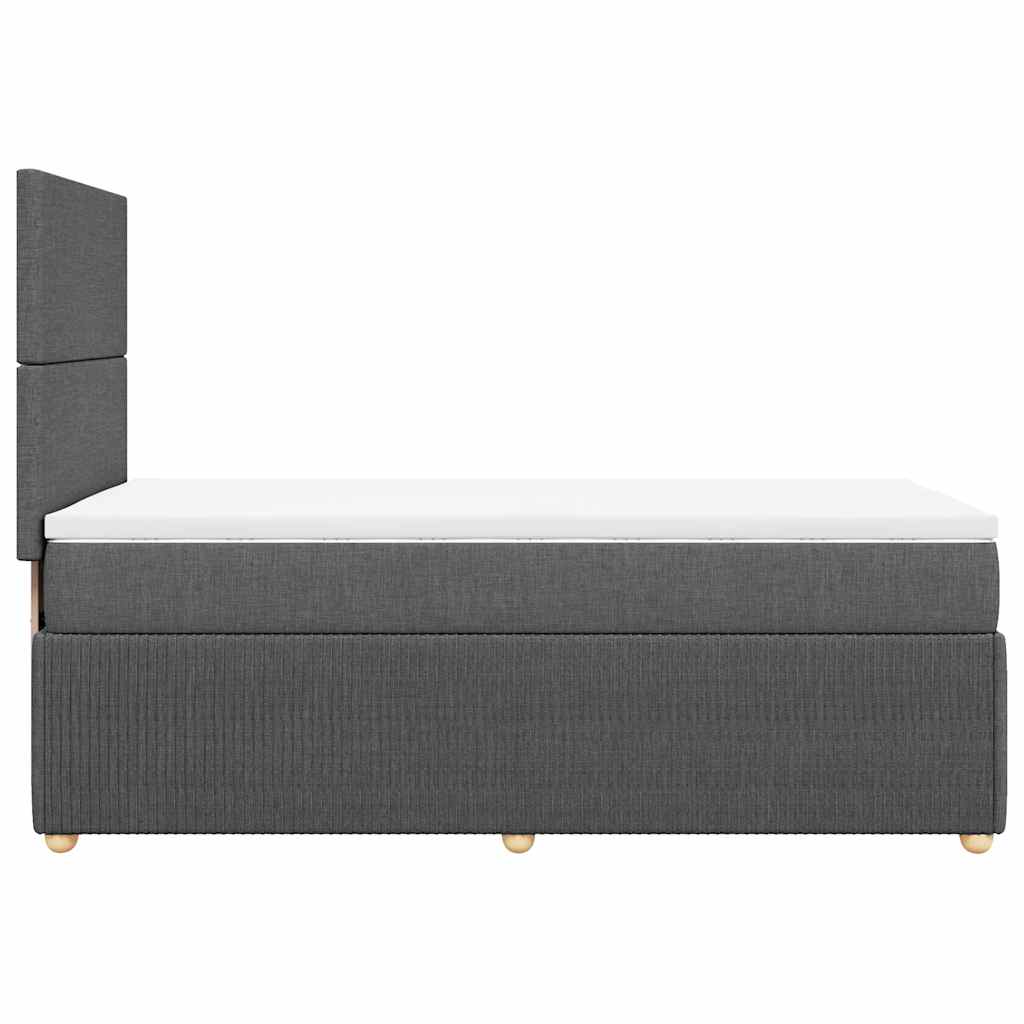Boxspring met matras stof donkergrijs 90x200 cm – afbeelding 7