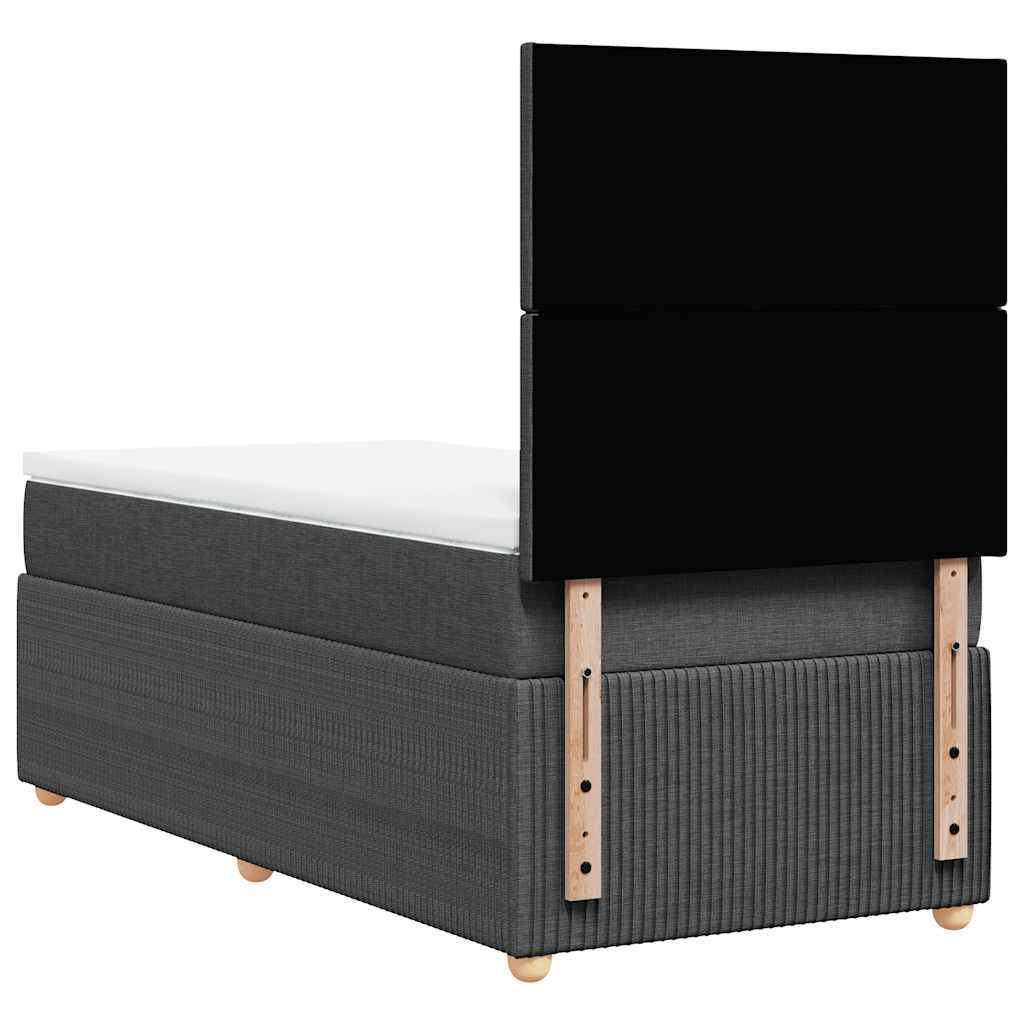 Boxspring met matras stof donkergrijs 90x200 cm – afbeelding 8