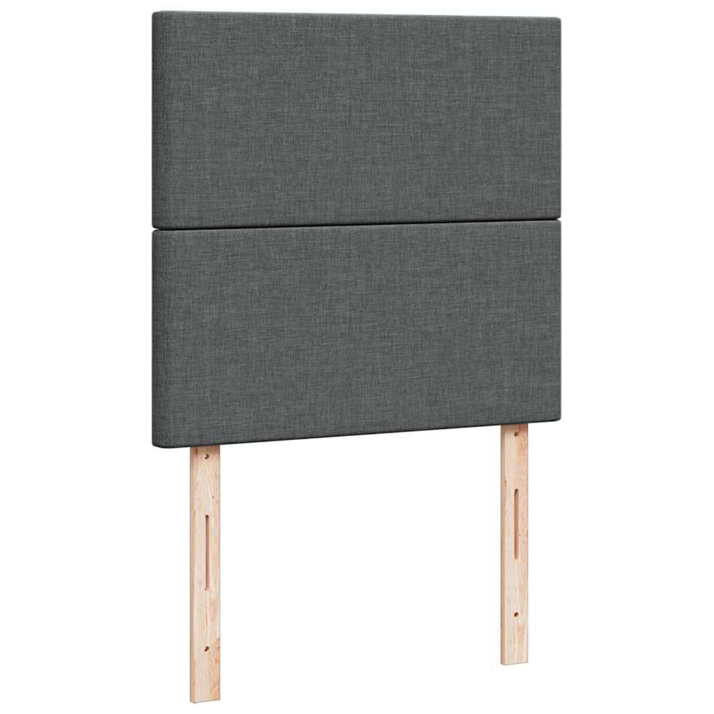 Boxspring met matras stof donkergrijs 90x200 cm – afbeelding 9
