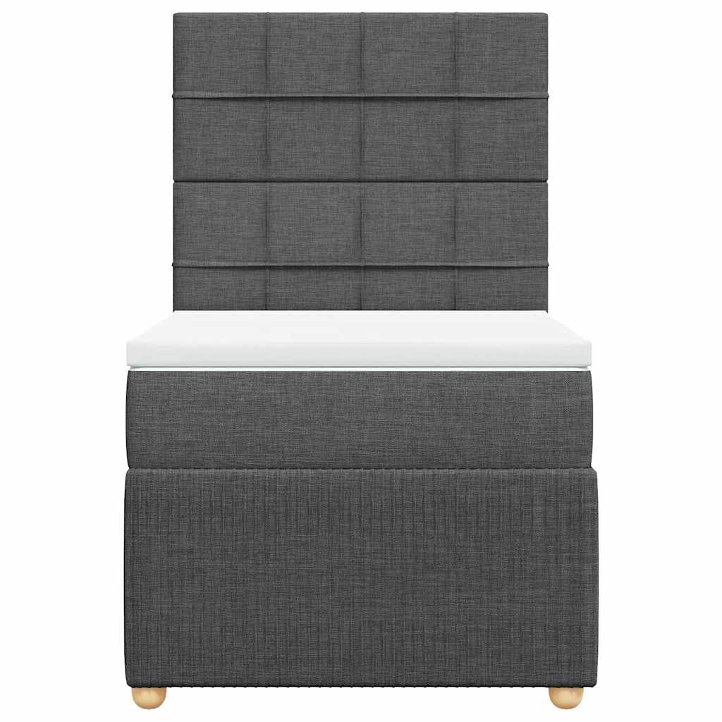 Boxspring met matras stof donkergrijs 90x200 cm – afbeelding 6