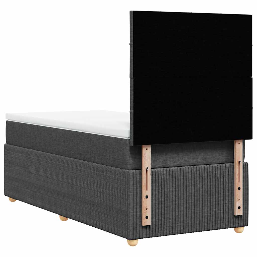 Boxspring met matras stof donkergrijs 90x200 cm – afbeelding 8