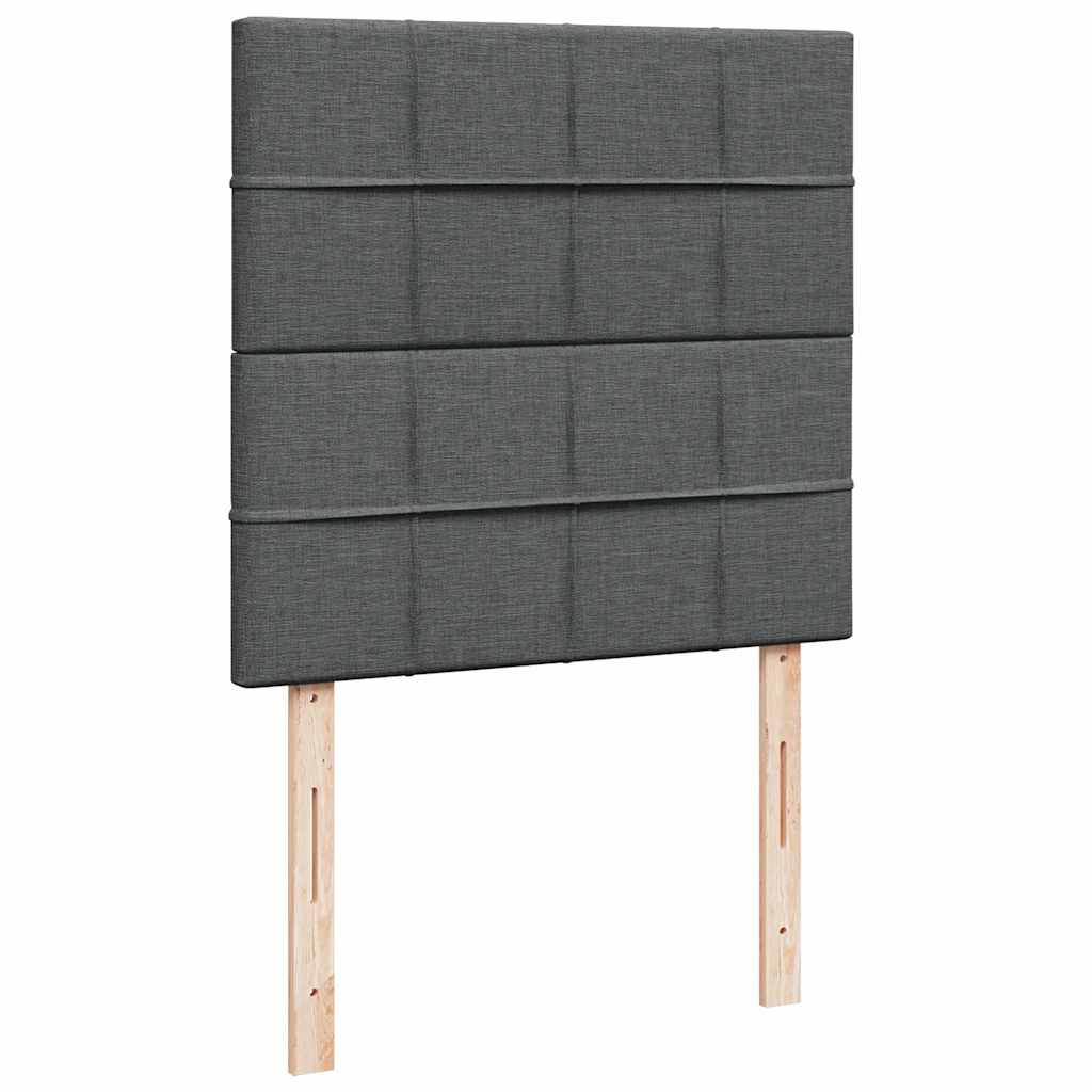 Boxspring met matras stof donkergrijs 90x200 cm – afbeelding 9