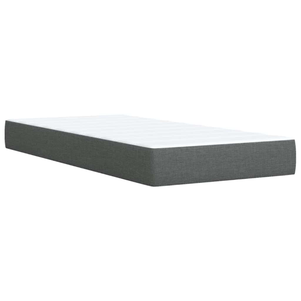 Boxspring met matras stof donkergrijs 90x200 cm – afbeelding 11