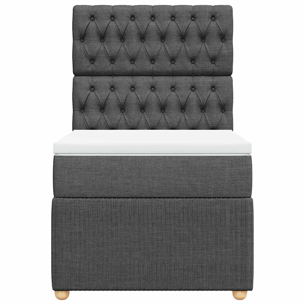 Boxspring met matras stof donkergrijs 90x200 cm – afbeelding 6