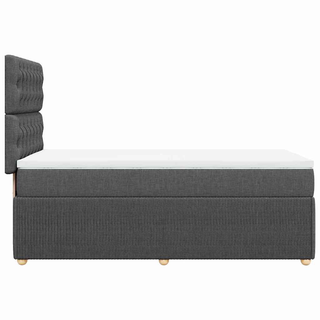 Boxspring met matras stof donkergrijs 90x200 cm – afbeelding 7