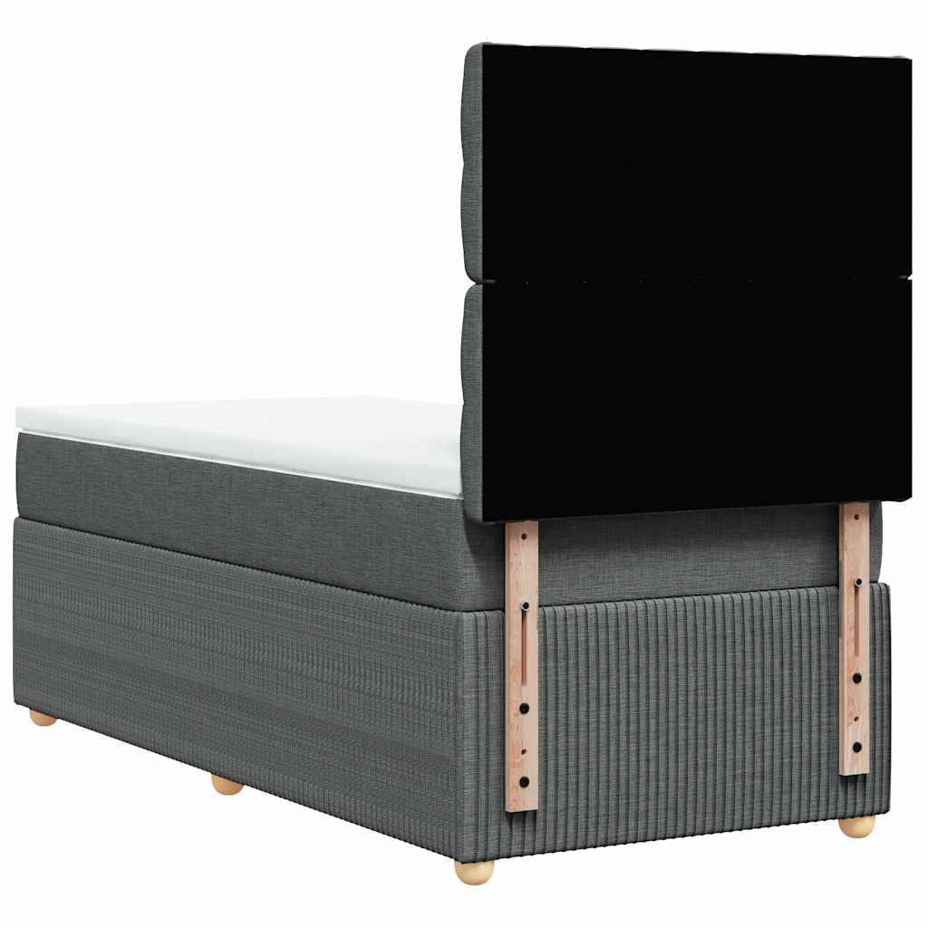 Boxspring met matras stof donkergrijs 90x200 cm – afbeelding 8