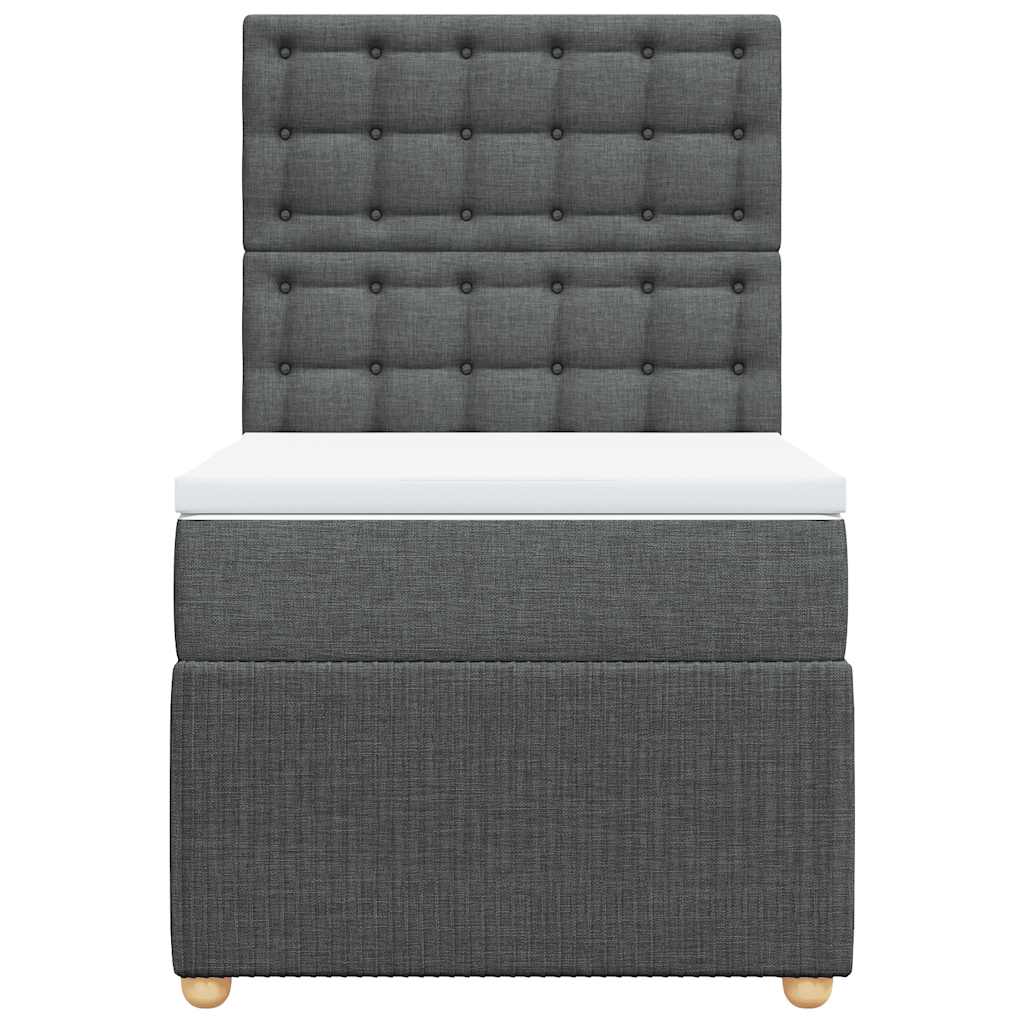 Boxspring met matras stof donkergrijs 90x200 cm – afbeelding 6