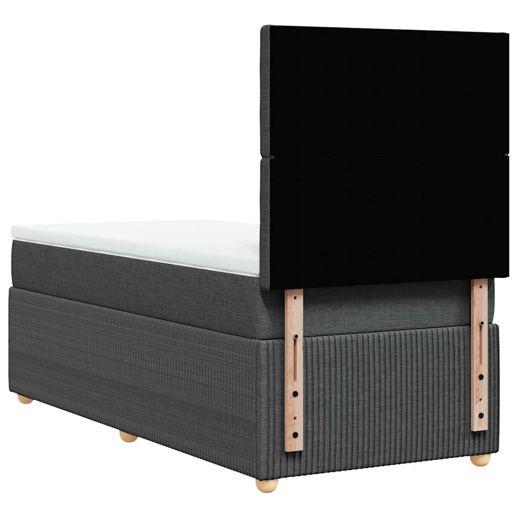 Boxspring met matras stof donkergrijs 90x200 cm – afbeelding 8