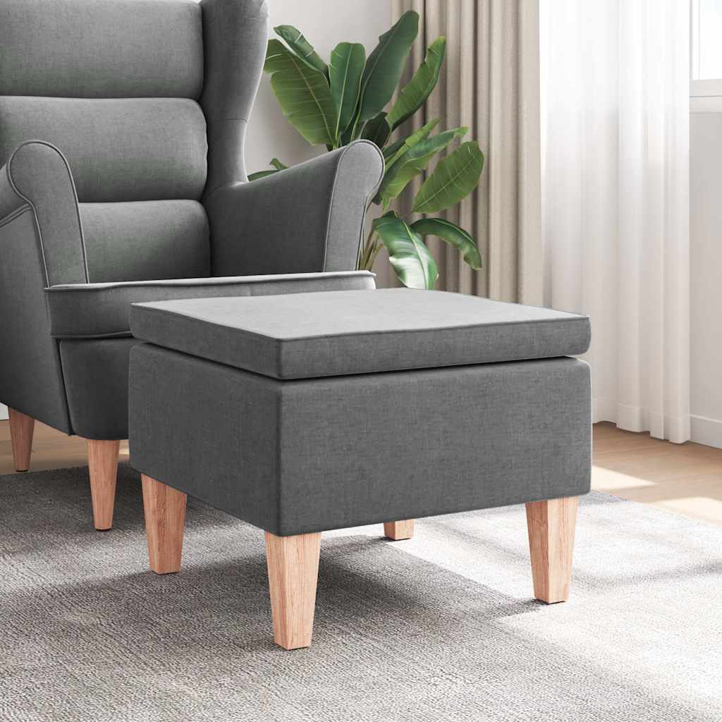 Kruk met houten poten stof donkergrijs