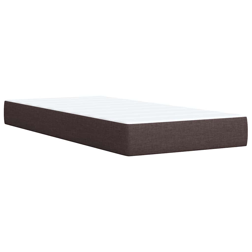 Boxspring met matras stof donkerbruin 100x200 cm – afbeelding 11