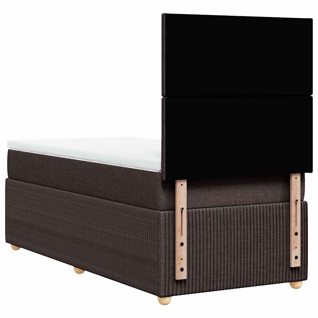 Boxspring met matras stof donkerbruin 100x200 cm – afbeelding 8