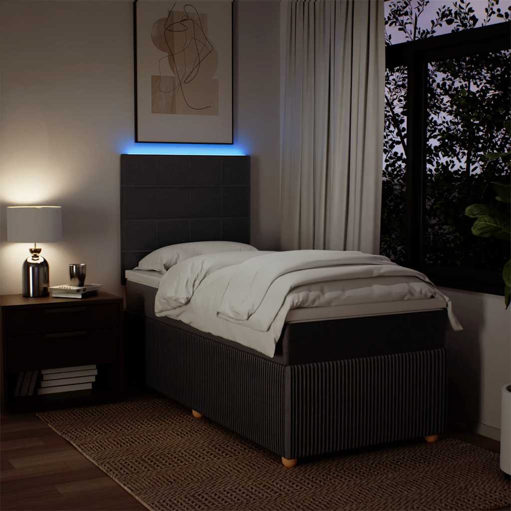 Boxspring met matras stof donkerbruin 100x200 cm – afbeelding 5