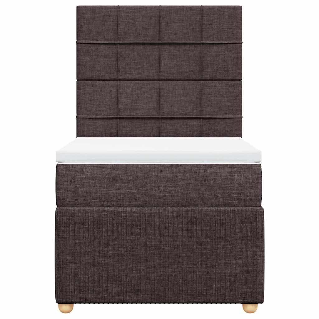 Boxspring met matras stof donkerbruin 100x200 cm – afbeelding 6