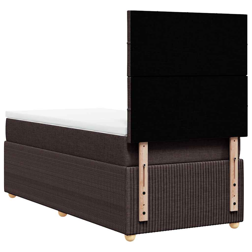 Boxspring met matras stof donkerbruin 100x200 cm – afbeelding 8