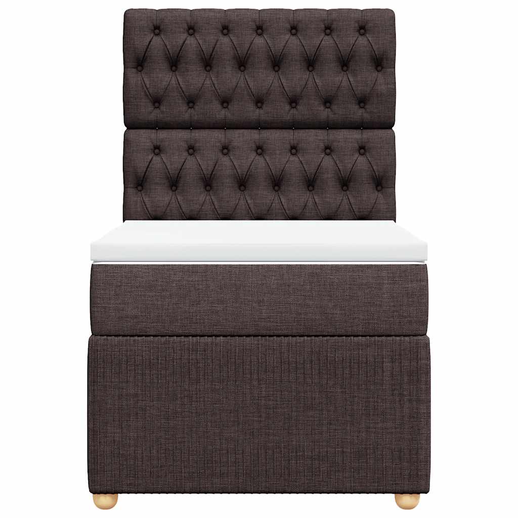 Boxspring met matras stof donkerbruin 100x200 cm – afbeelding 6