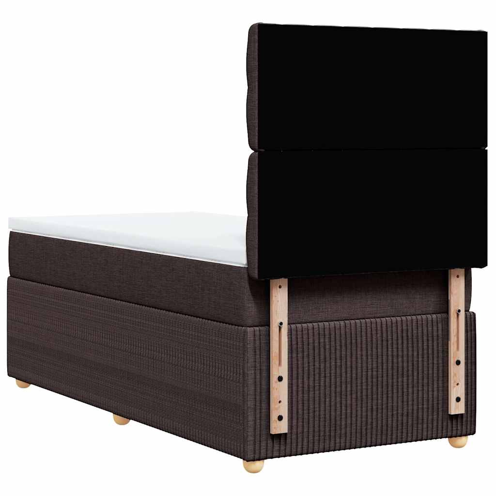 Boxspring met matras stof donkerbruin 100x200 cm – afbeelding 8