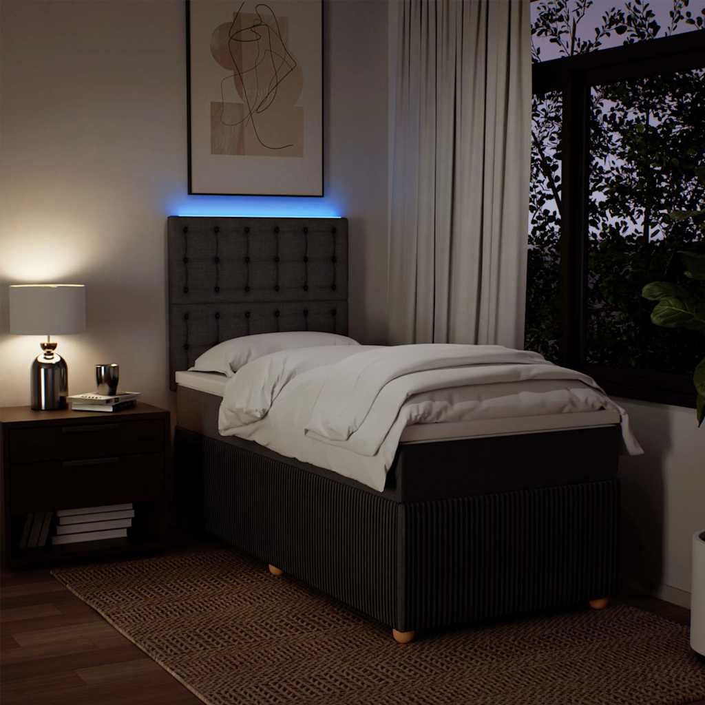 Boxspring met matras stof donkerbruin 100x200 cm – afbeelding 5