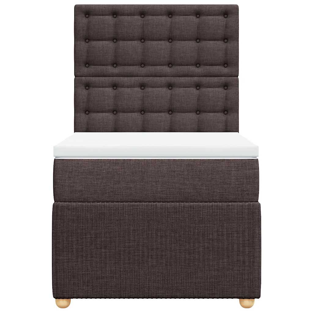 Boxspring met matras stof donkerbruin 100x200 cm – afbeelding 6