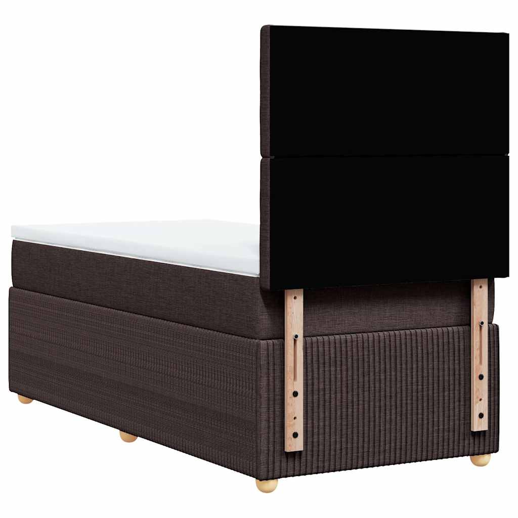 Boxspring met matras stof donkerbruin 100x200 cm – afbeelding 8