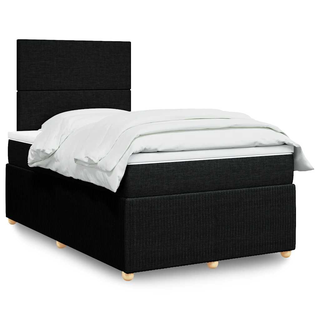 Boxspring met matras stof zwart 120x190 cm – afbeelding 1