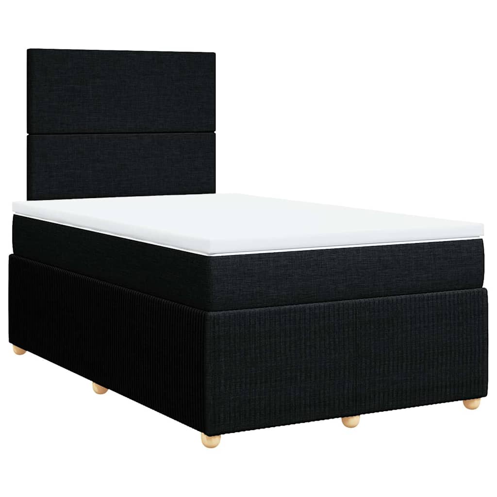 Boxspring met matras stof zwart 120x200 cm – afbeelding 3