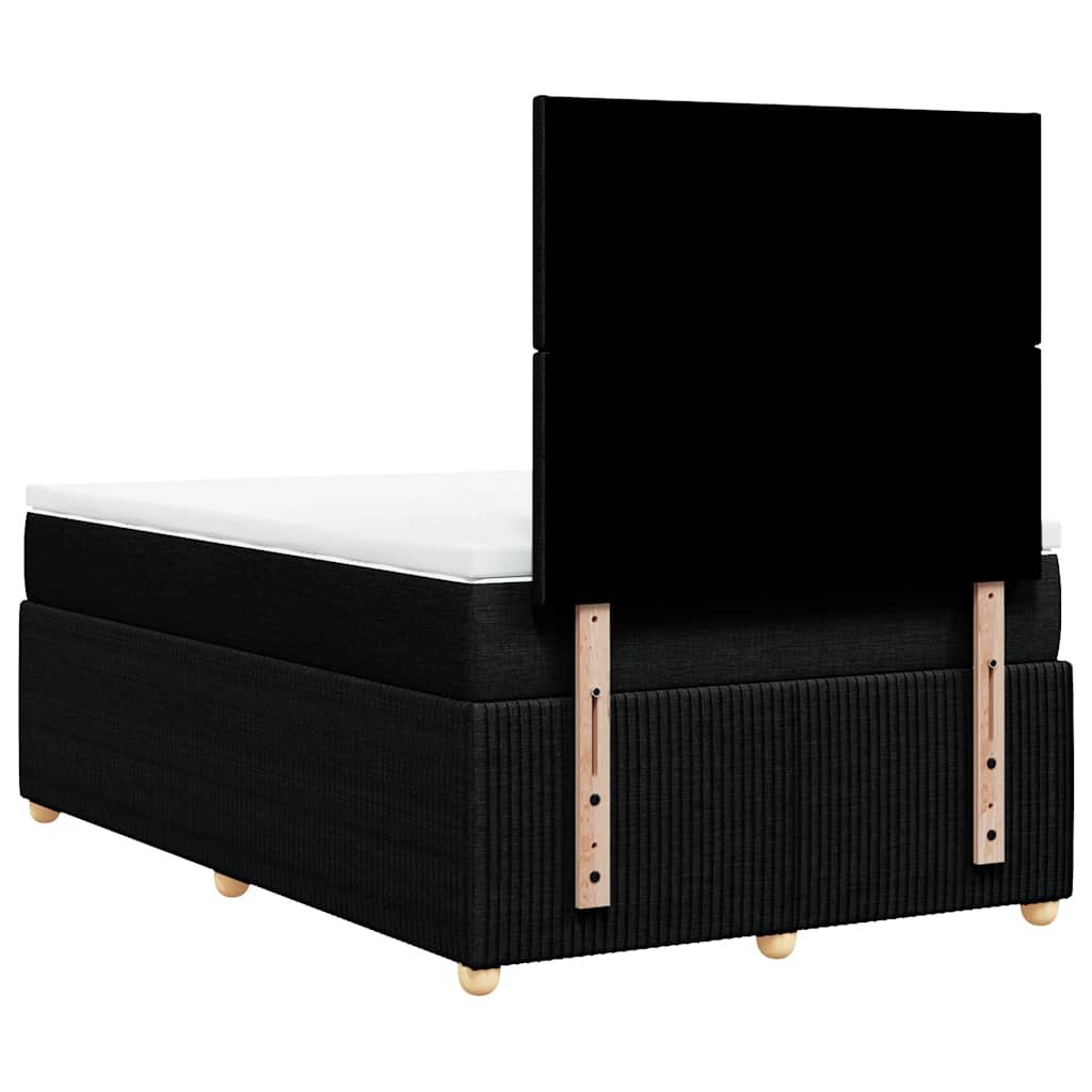 Boxspring met matras stof zwart 120x200 cm – afbeelding 8