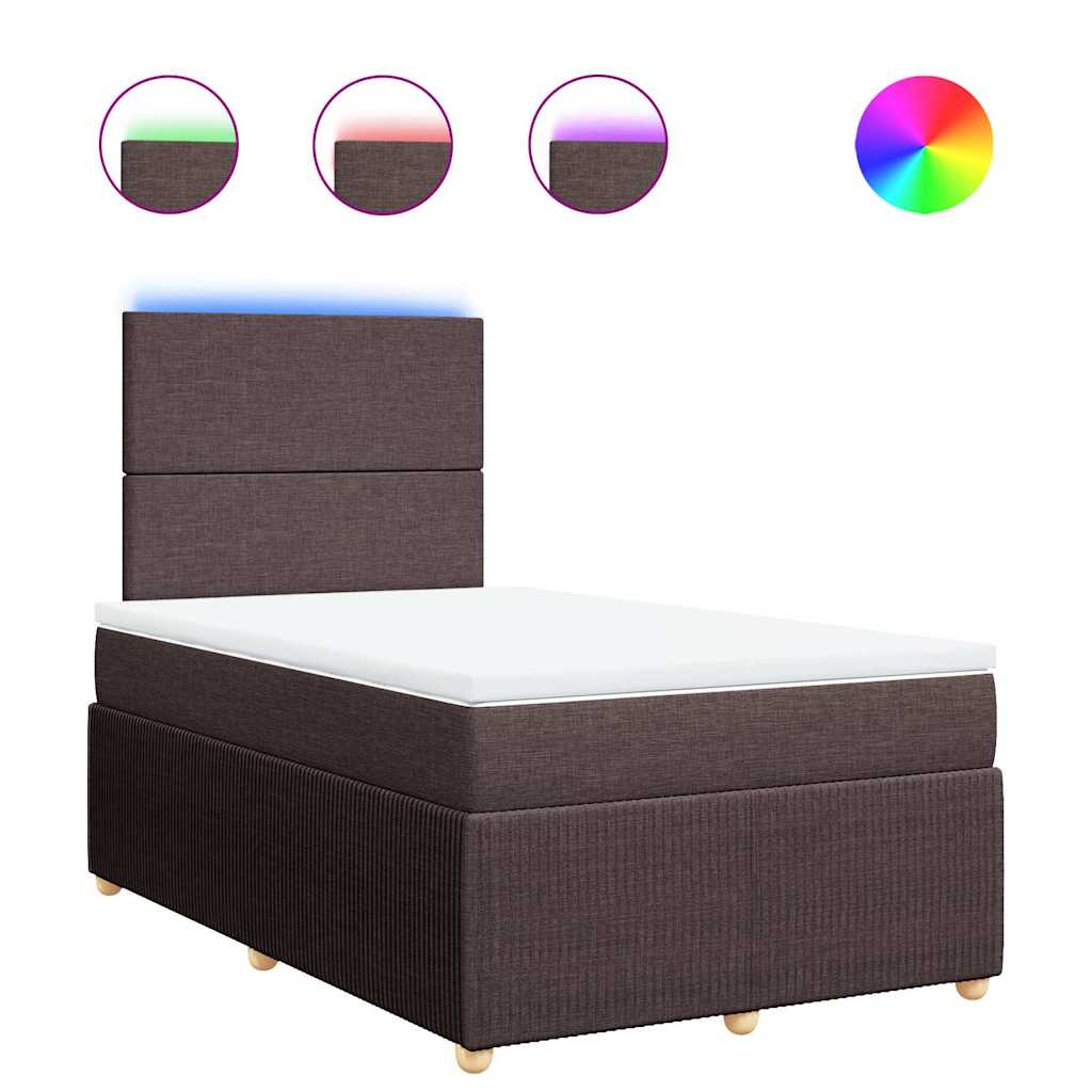 Boxspring met matras stof donkerbruin 120x200 cm – afbeelding 2