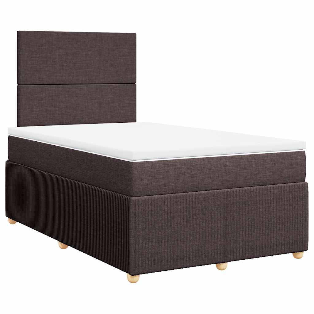 Boxspring met matras stof donkerbruin 120x200 cm – afbeelding 3