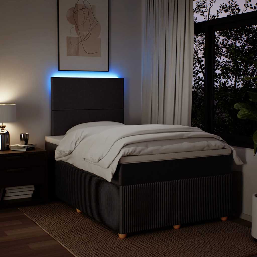 Boxspring met matras stof donkerbruin 120x200 cm – afbeelding 5