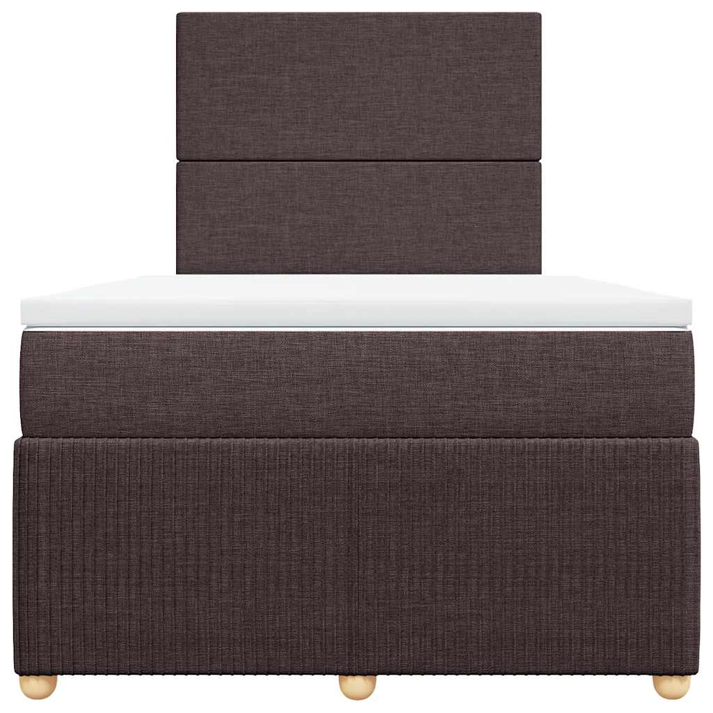 Boxspring met matras stof donkerbruin 120x200 cm – afbeelding 6