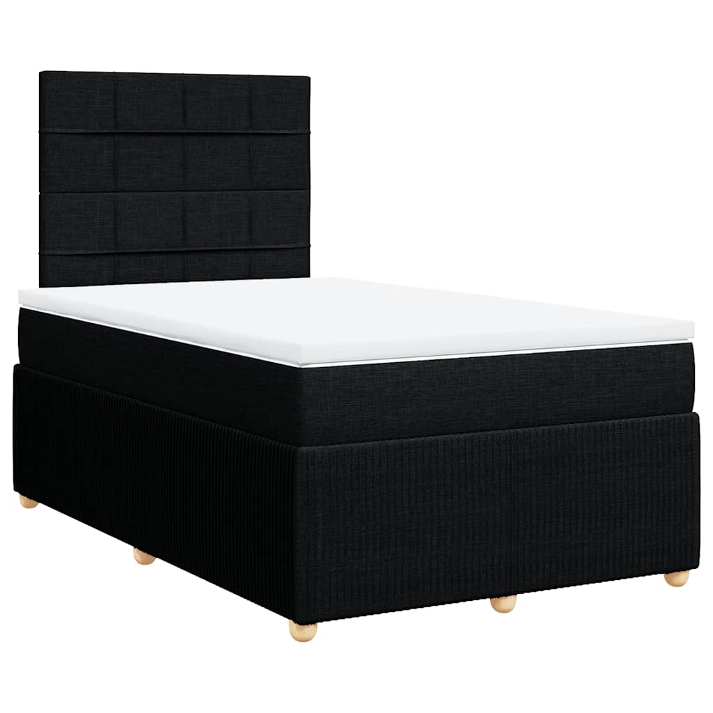 Boxspring met matras stof zwart 120x200 cm – afbeelding 3