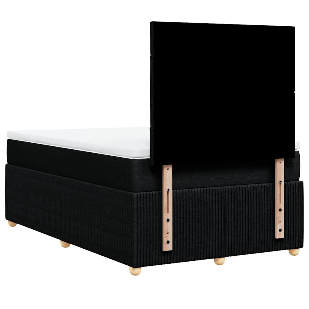 Boxspring met matras stof zwart 120x200 cm – afbeelding 8