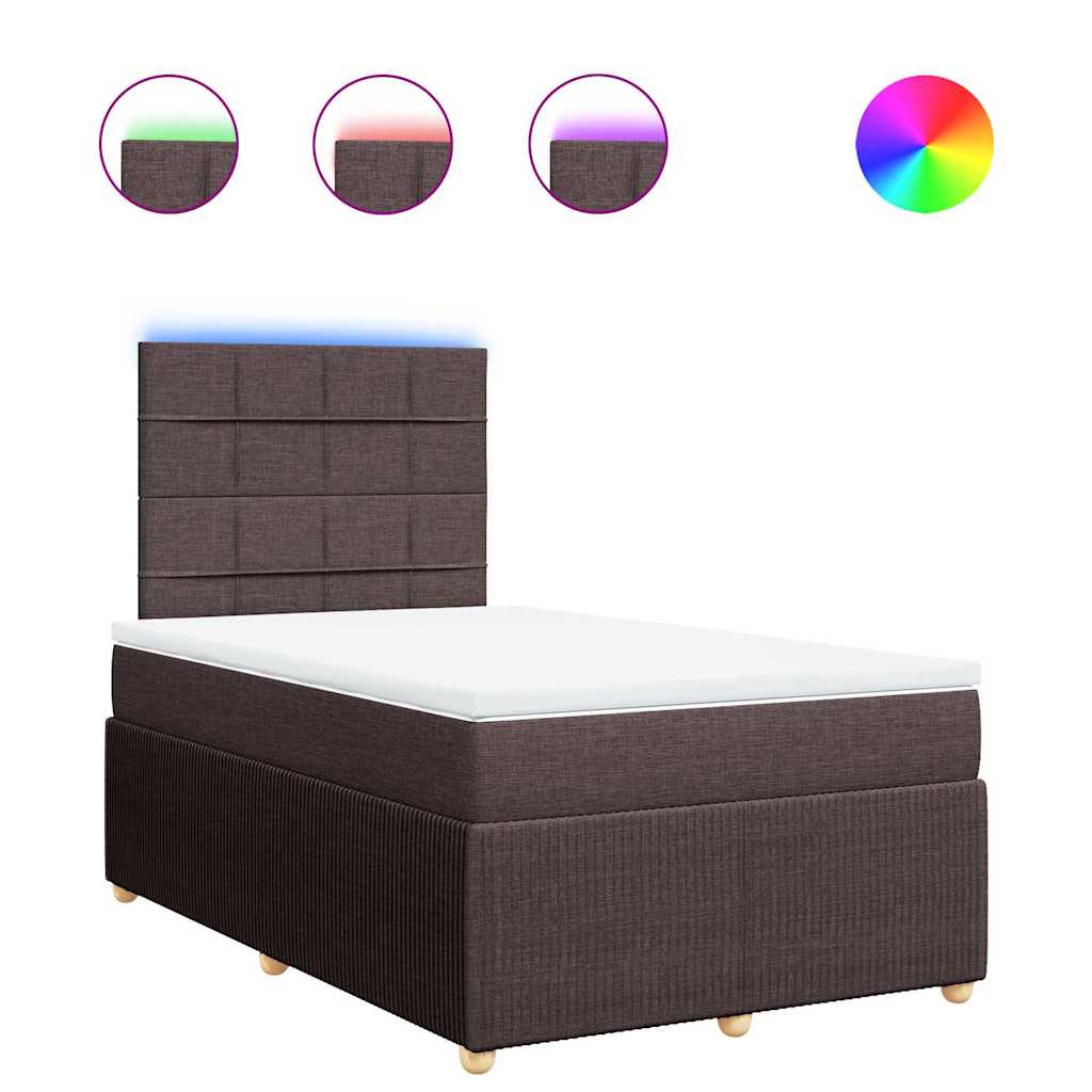 Boxspring met matras stof donkerbruin 120x200 cm – afbeelding 2