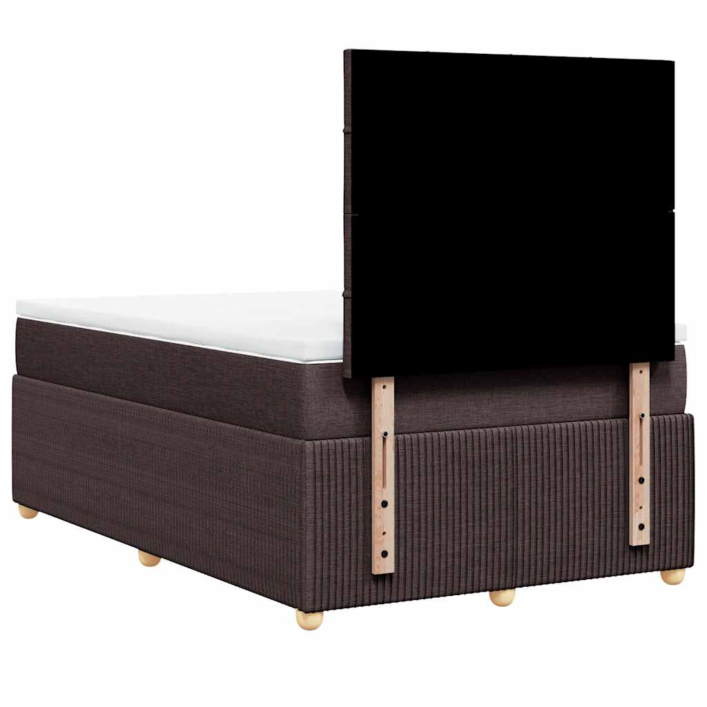 Boxspring met matras stof donkerbruin 120x200 cm – afbeelding 8