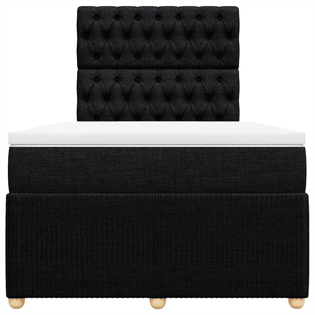 Boxspring met matras stof zwart 120x200 cm – afbeelding 6