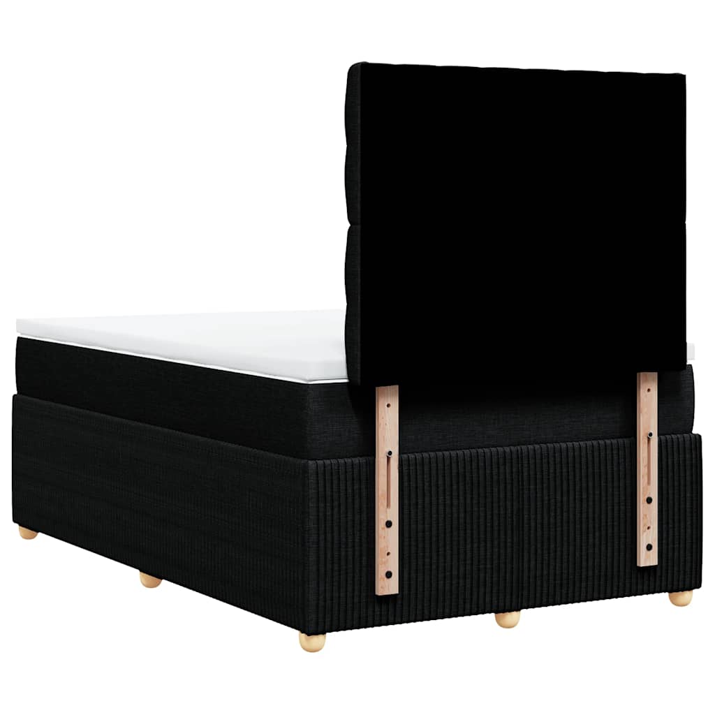 Boxspring met matras stof zwart 120x200 cm – afbeelding 8