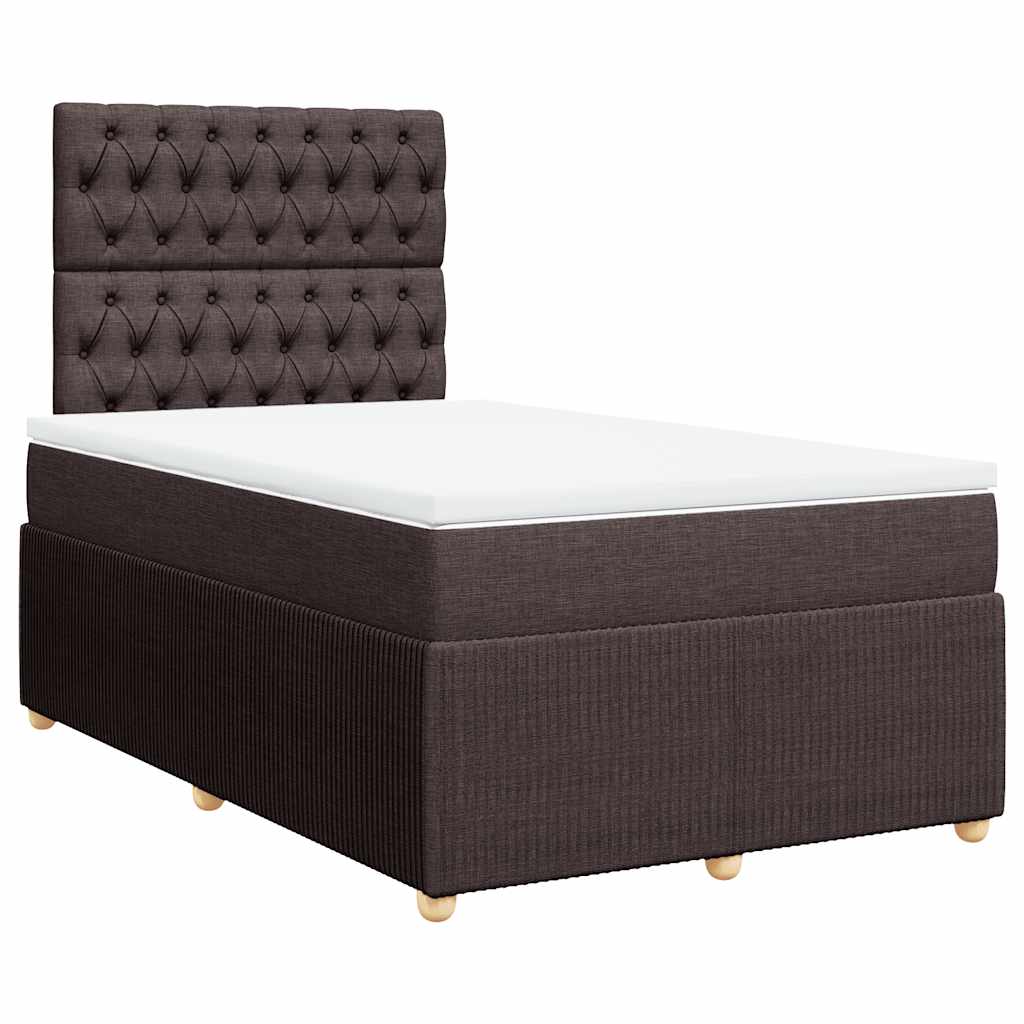 Boxspring met matras stof donkerbruin 120x200 cm – afbeelding 3