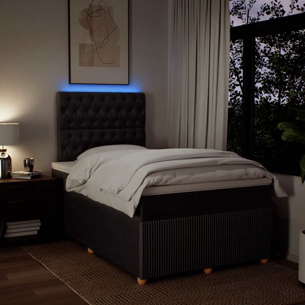 Boxspring met matras stof donkerbruin 120x200 cm – afbeelding 4