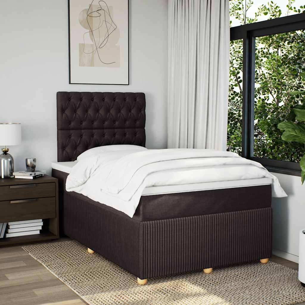 Boxspring met matras stof donkerbruin 120x200 cm – afbeelding 5