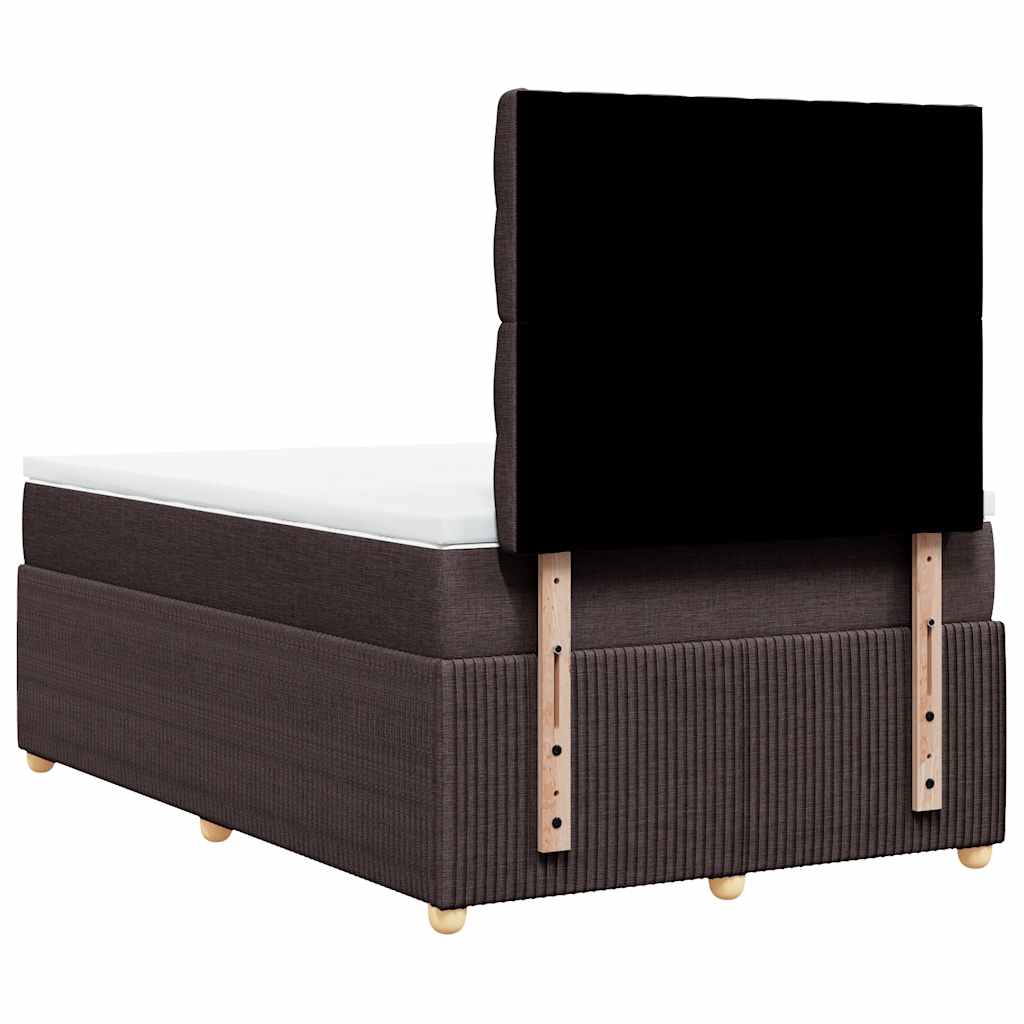 Boxspring met matras stof donkerbruin 120x200 cm – afbeelding 8