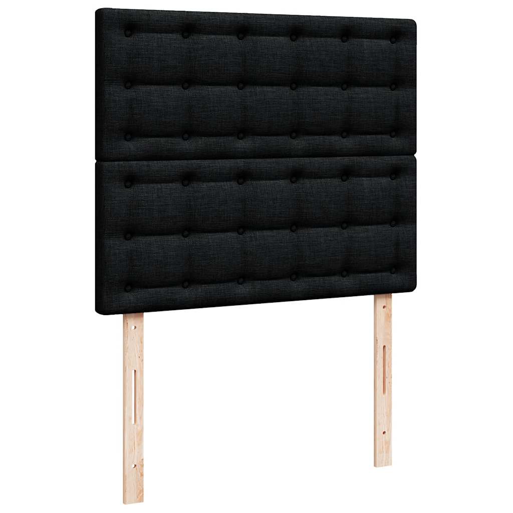 Boxspring met matras stof zwart 120x200 cm – afbeelding 12
