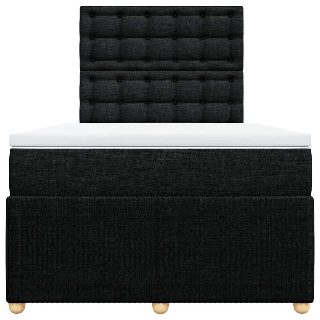 Boxspring met matras stof zwart 120x200 cm – afbeelding 6