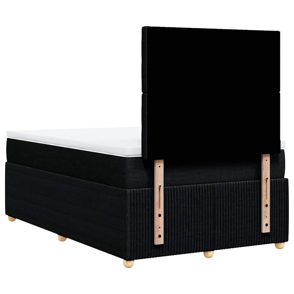Boxspring met matras stof zwart 120x200 cm – afbeelding 8