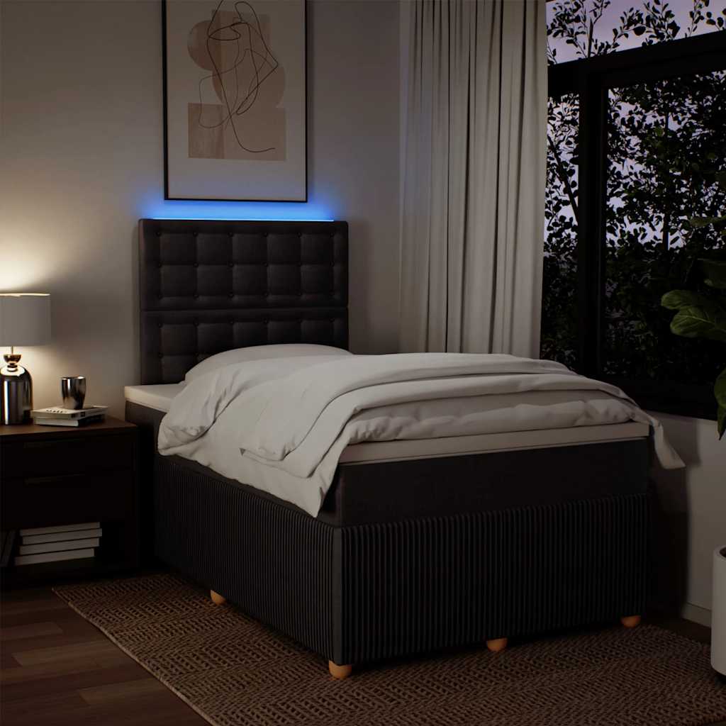 Boxspring met matras stof donkerbruin 120x200 cm – afbeelding 4